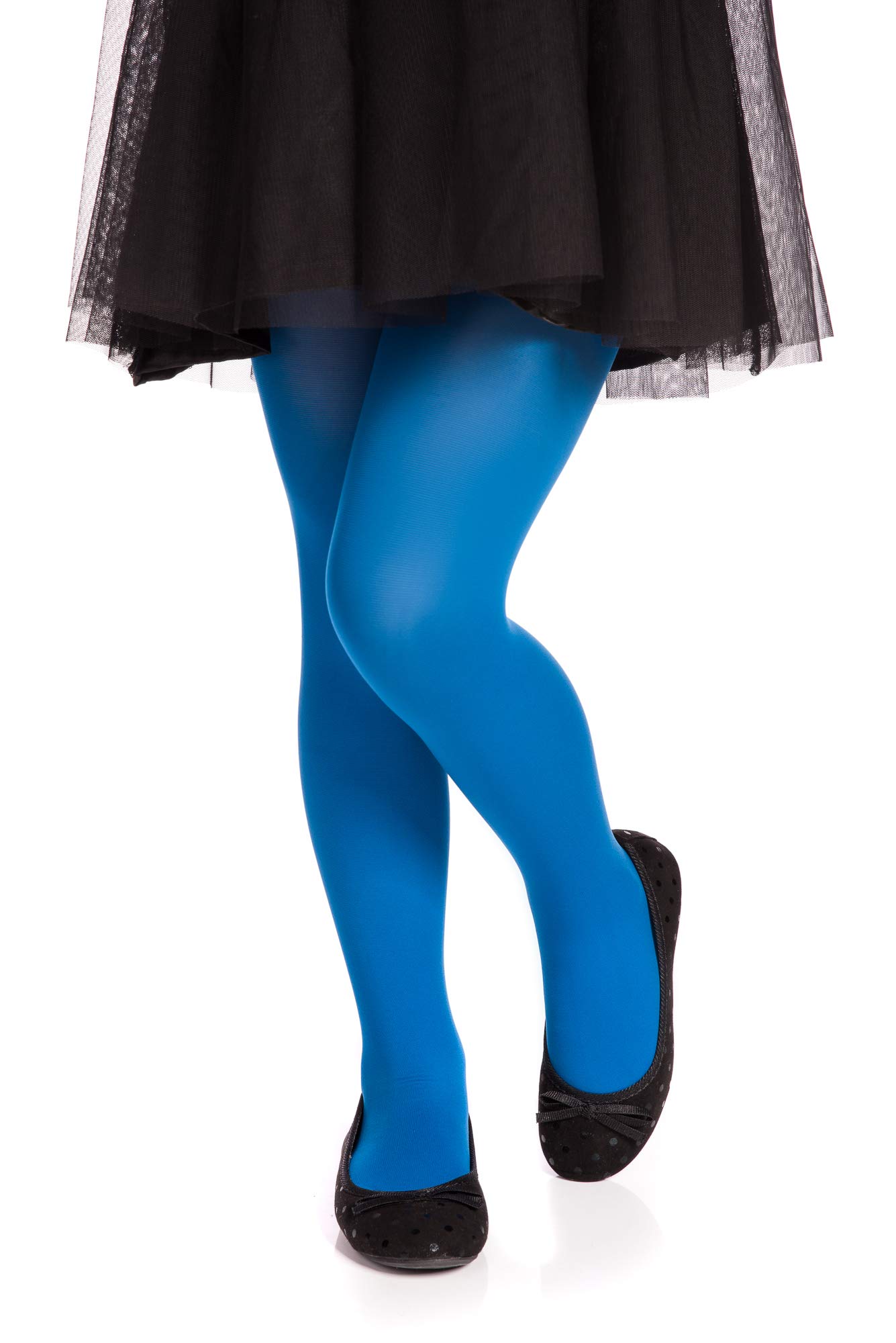 Romartex Girls Kids Tights Plain Opaque 40 Denier, 14 Colours, 5-6 years, turquoise