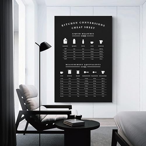 Miniatura 3 de Pósteres e impresiones de conversiones de cocina, póster de hoja de trucos, impresiones en lienzo para el hogar, decoración de dormitorio, pintura,