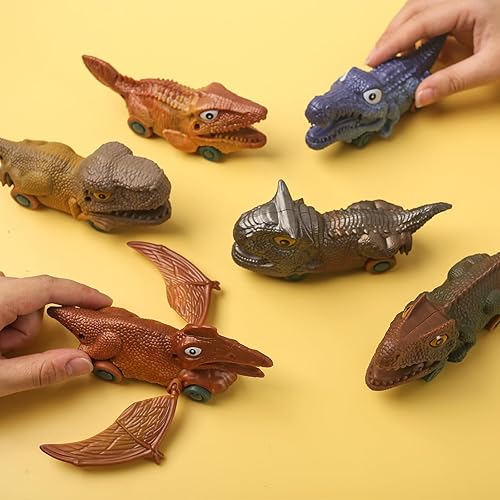 Miniatura 6 de AMOR PRESENT Juego de 6 juguetes de dinosaurio para niños, regalos de elefante blanco para niños, relleno de calcetines de Navidad, recuerdos de