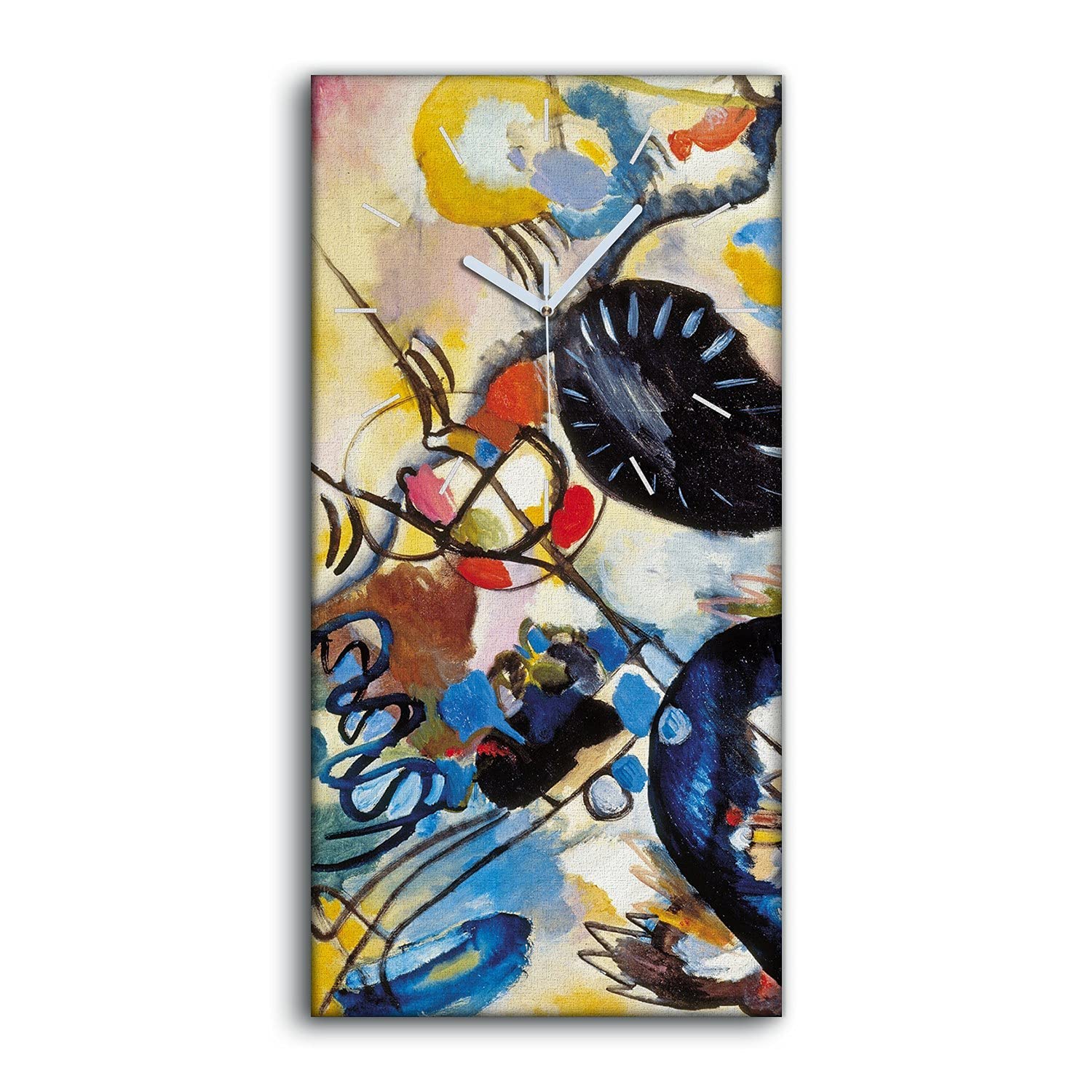 Horloge sur toile 30x60cm Tâche Noire pour décoration murale de salon