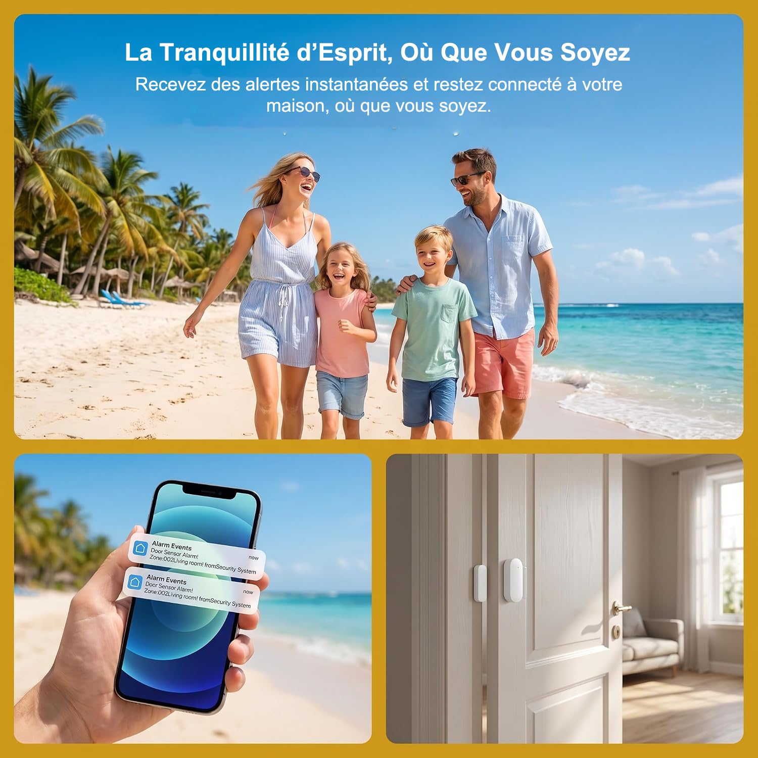 XUK Kit Alarme Maison sans Fil 4G GSM WiFi, sans Abonnement Mensuel | Alarme Maison Connectée avec App, Centrale d’Alarme Anti Intrusion avec Batterie de Secours 1000mAh, Notifications Appel SMS