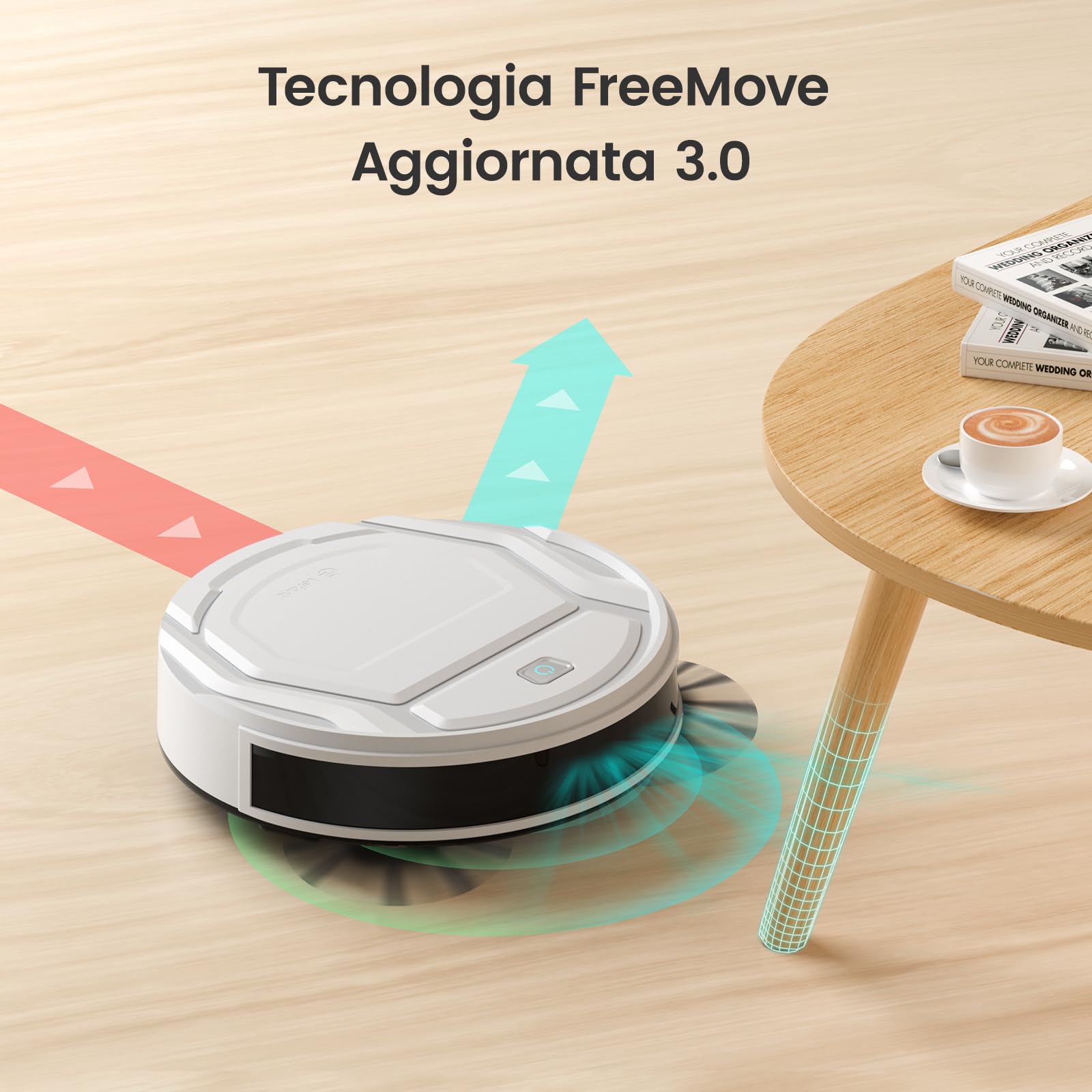 LEFANT M210P Robot Aspirapolvere, Aspirazione 2200Pa, Ultrasottile Silenzioso, WiFi/App/Alexa, Pulizia a Zig-Zag, Autonomia 120min, Ideale per Peli Animali, Moquette e Pavimenti Duri