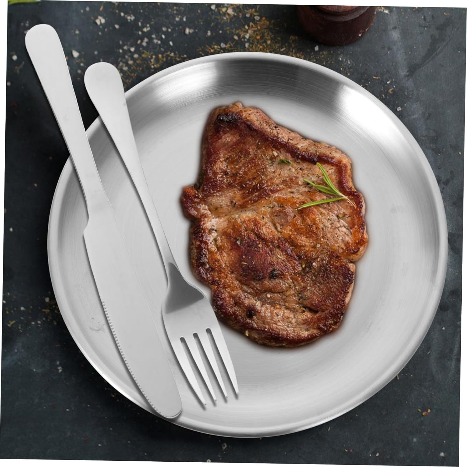 MERRYHAPY 1set Portable Stainless Steel Camping Cutlery Carrying Bag for Outdoor BBQ Picnics and Travel Neat and Organized Tableware for Easy Access