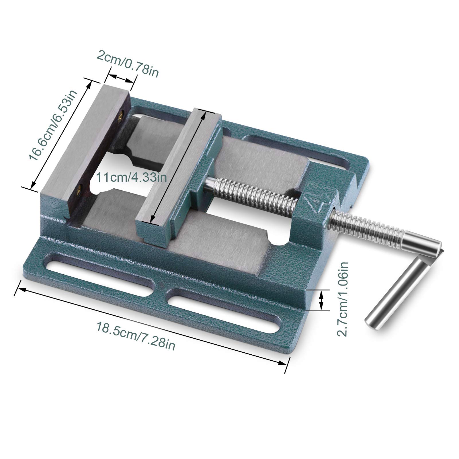 Cocoarm Morsa per trapano a colonna Morsa professionale Vite per colonna in acciaio in ghisa da 2,2 kg con base girevole Strumento di fresatura ad alta resistenza
