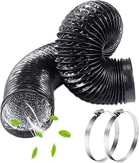 Moonjor 150mm Tuyau de Drainage en PVC Aluminium Double Flexible pour Salle de Bain, Cuisine, Sèche-Linge (ø150 mm * 5 m)