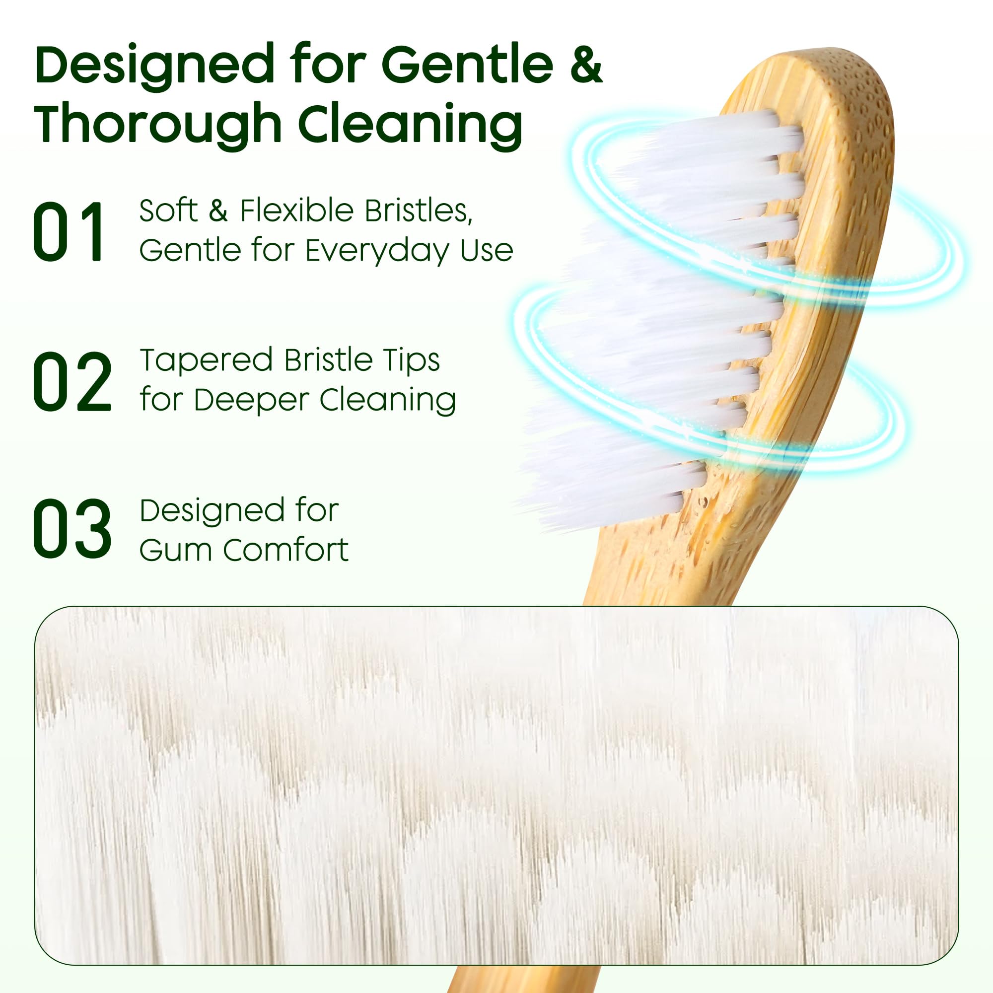 Kit de cepillos de dientes de bambú a granel, paquete de 50 cepillos de dientes desechables de cerdas suaves con pasta de dientes (6 g), kit dental para invitados envuelto individualmente para
