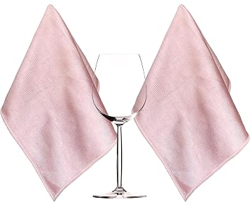 Extra Large Microfiber Glass Polishing Cloths Microfiber Glass Cleaning Cloth Streak Free Lint Free Bar Towel 40 X 60cm 2 Pack Pink
