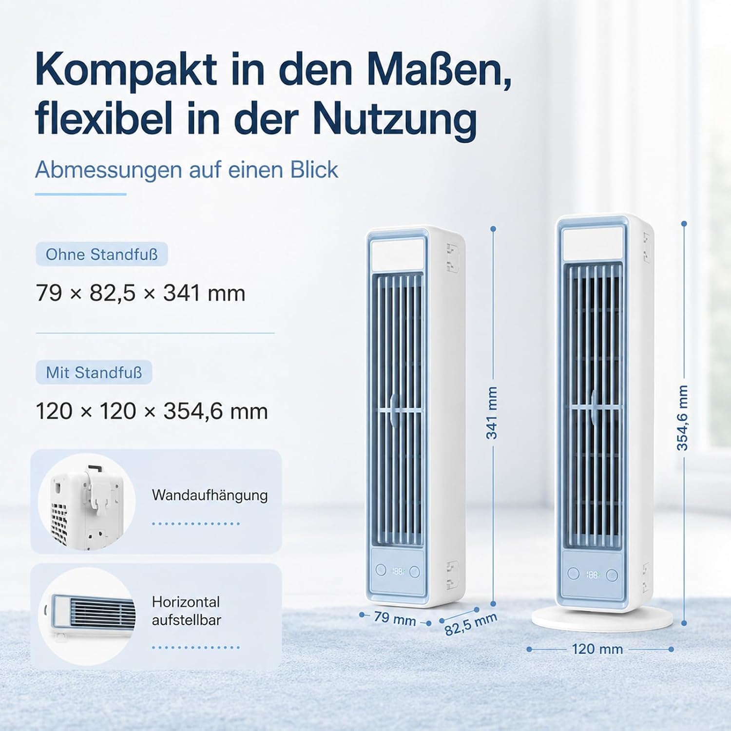 AirZuma klimaanlage,Kühlt mit CoolCore™, sparsamster Stromverbrauch, Akku, bladeless & leise (2 PCS)