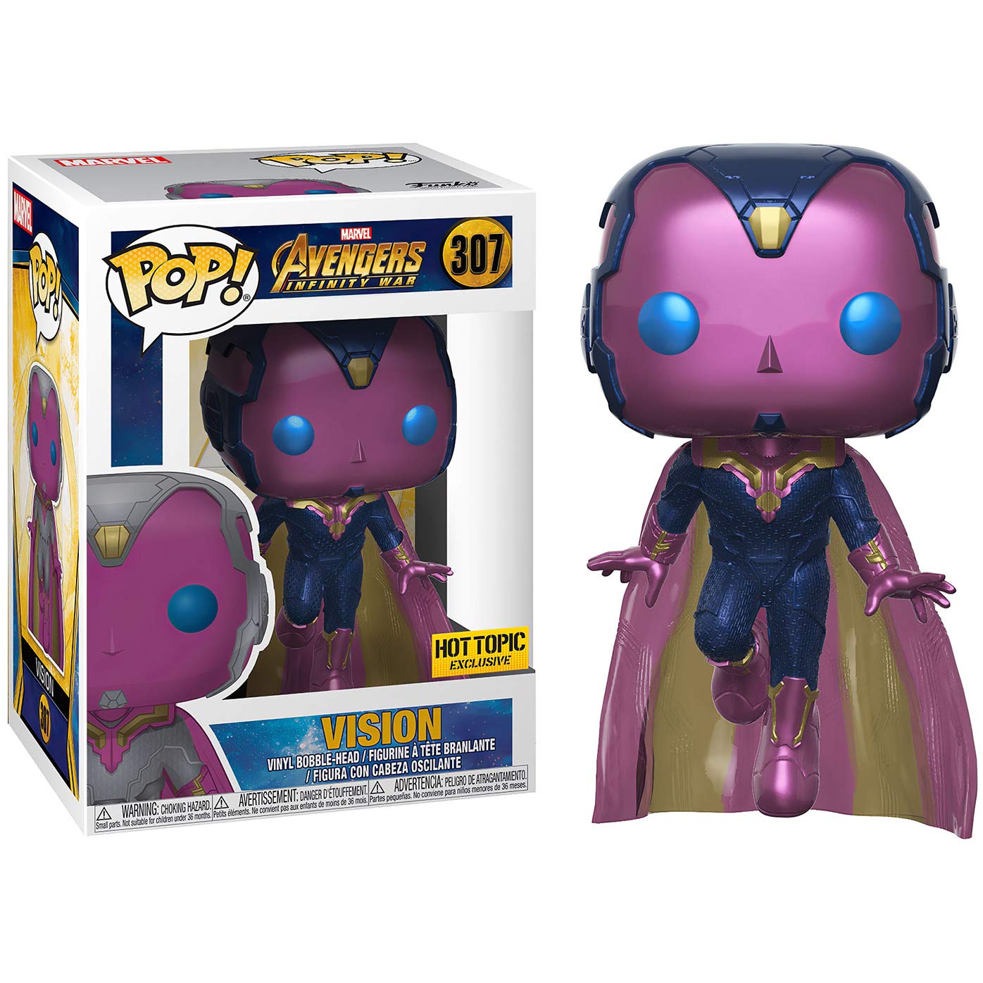 Vision (Hot Topic Exc): Funk o Pop! Vinyl Figure Bundle with 1 Compatible 'ToysDiva' Graphic Protector (307 - 29546 - B)
