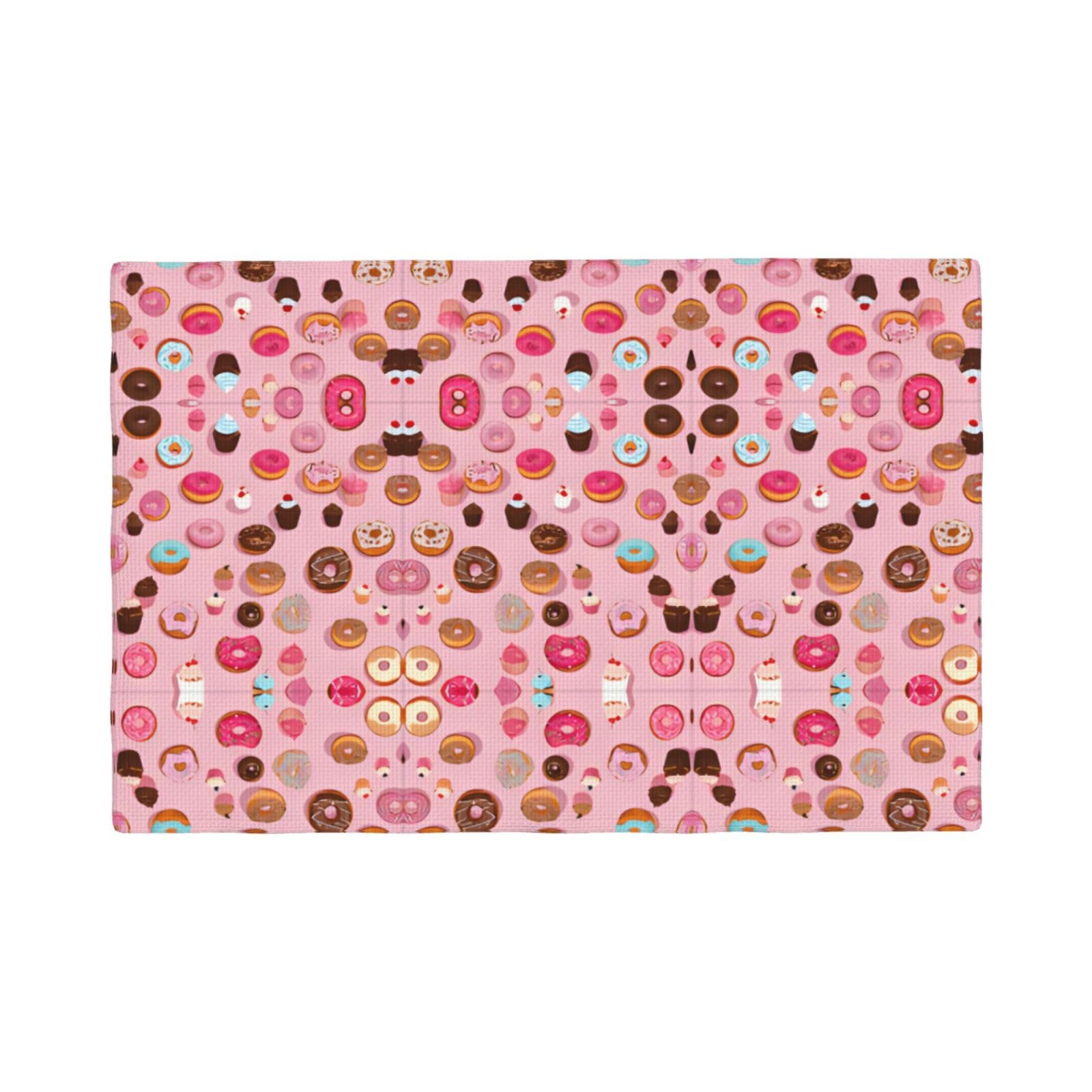 Cupcakes Donuts Muffins Sugar Imitation Linen Placemat – Elegant Double-Sided Printed Table Mat for Home, Dining, Weddings