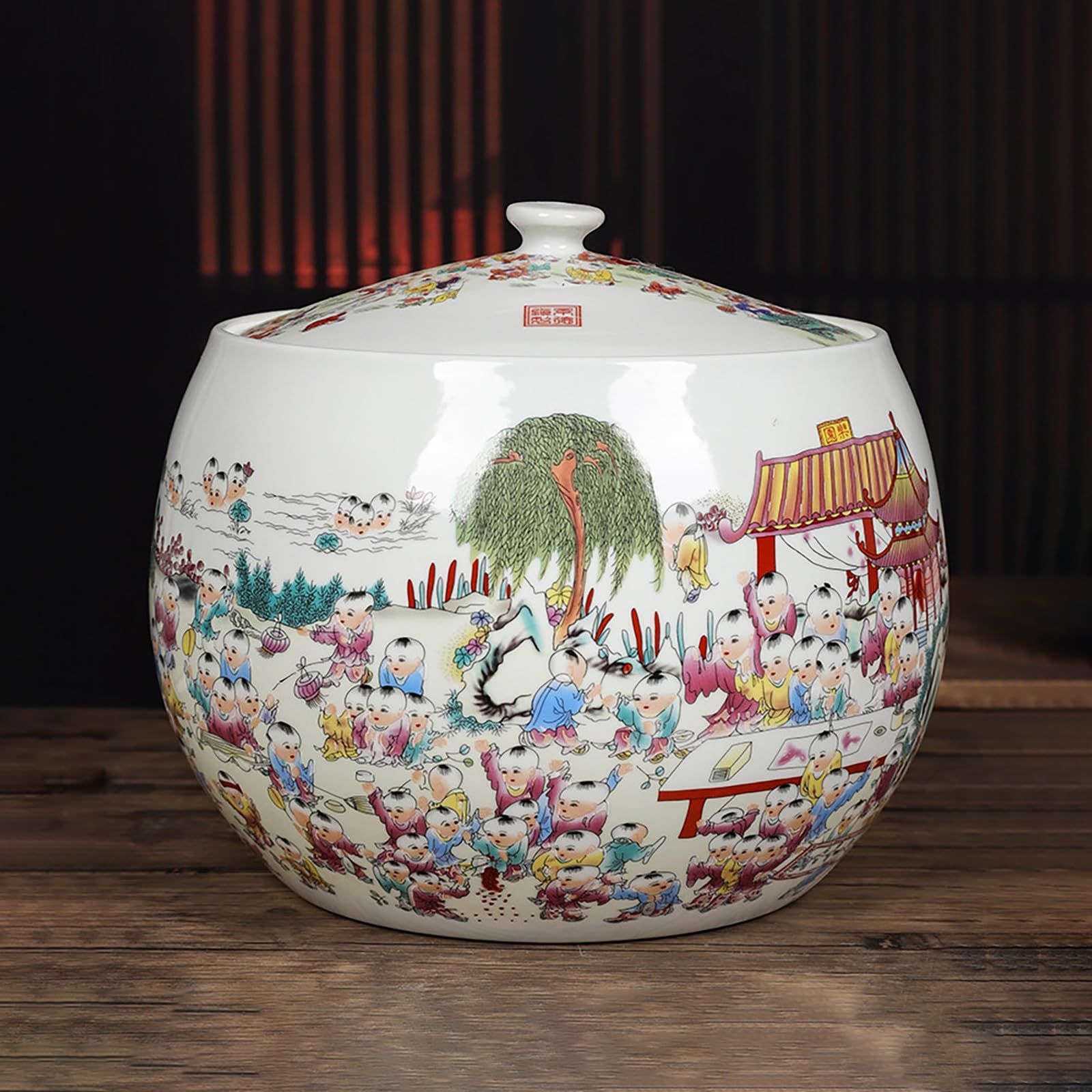 Hermetyczny ceramiczny pojemnik na ryż do przechowywania żywności, odpowiedni do ryżu, soi, kukurydzy, mąki, płatków owsianych i orzechów