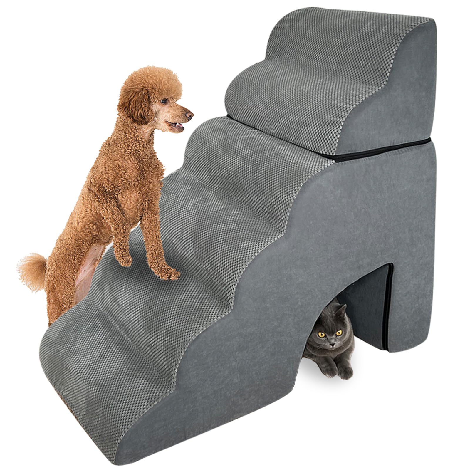 Amazon.com : Dog Stairs for High Bed, 31.5 in Height 6-Step Curved
