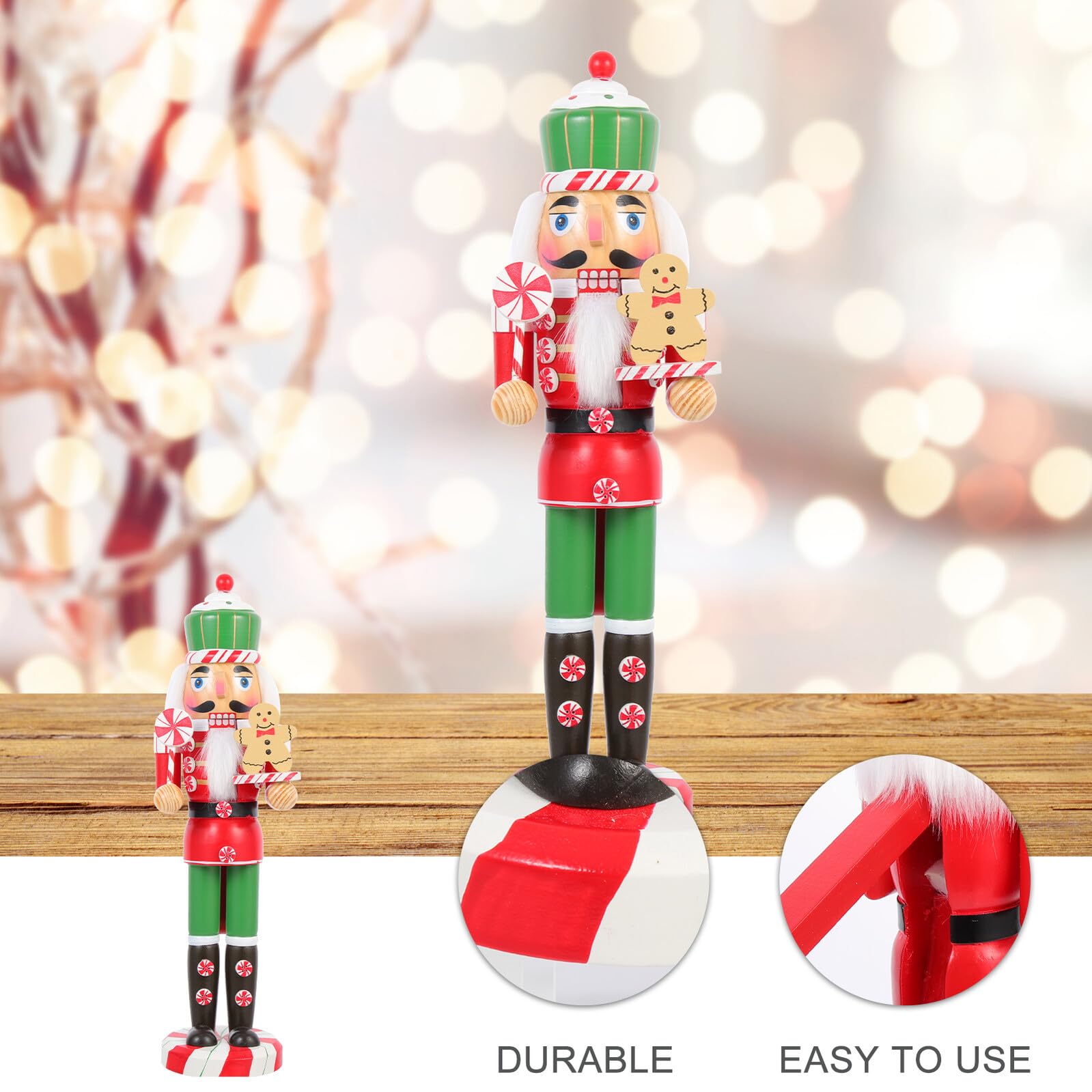 DOITOOL Casse-Noisette de Noël Statue Bois Modèle Décoratif Casse-Noisette Ornement de Table Artisanal Figurine de Casse-Noisette Bois
