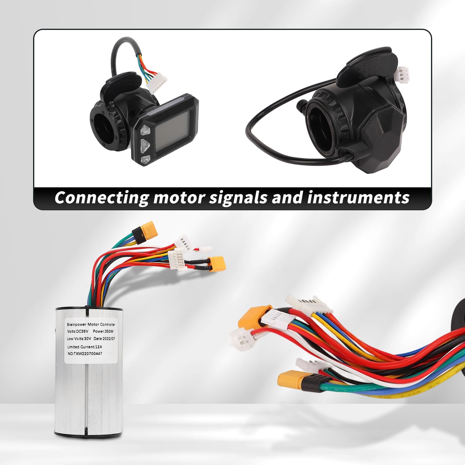 Scooter-Controller-Motor, Bürstenloser Controller, 5-6 Zoll, 350 W, 12 A, Echtzeit-Anzeigefeld, Scooter-Controller-Kit 36 ​​V Für Gleichstrommotoren, Roller