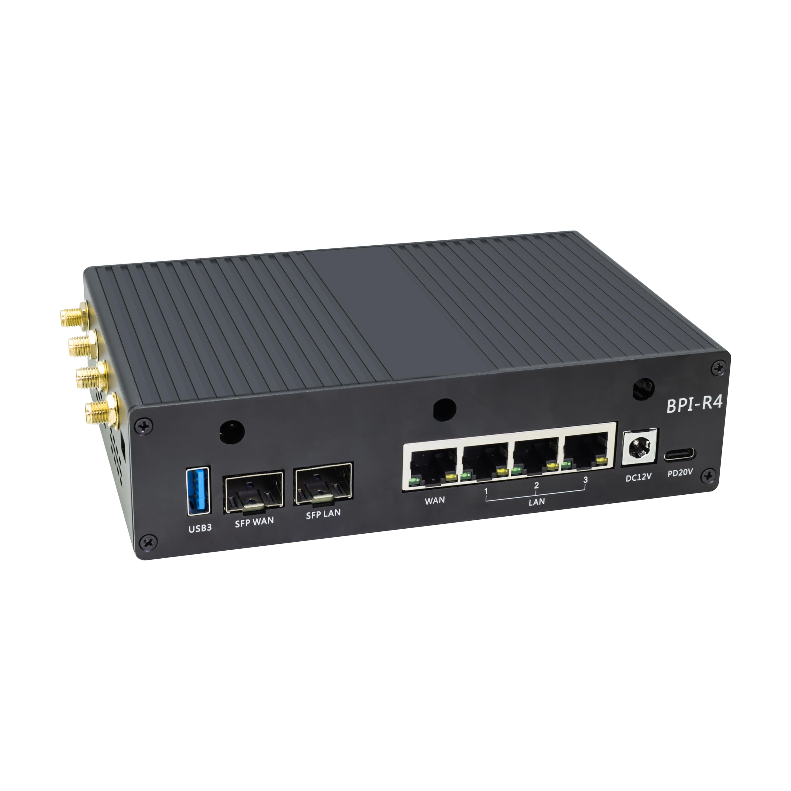 WayPonDEV Boîtier en métal noir pour carte routeur Wi-Fi double bande sans fil Banana Pi BPI-R4 OpenWRT, coque chauffante en métal pour Banana Pi BPI-R4 MediaTek MT7988A (Filogic 880) Ordinateur