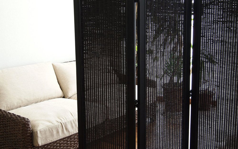 Amazon.co.jp: サンフラワーラタン 4連スクリーン アジアンラタン籐