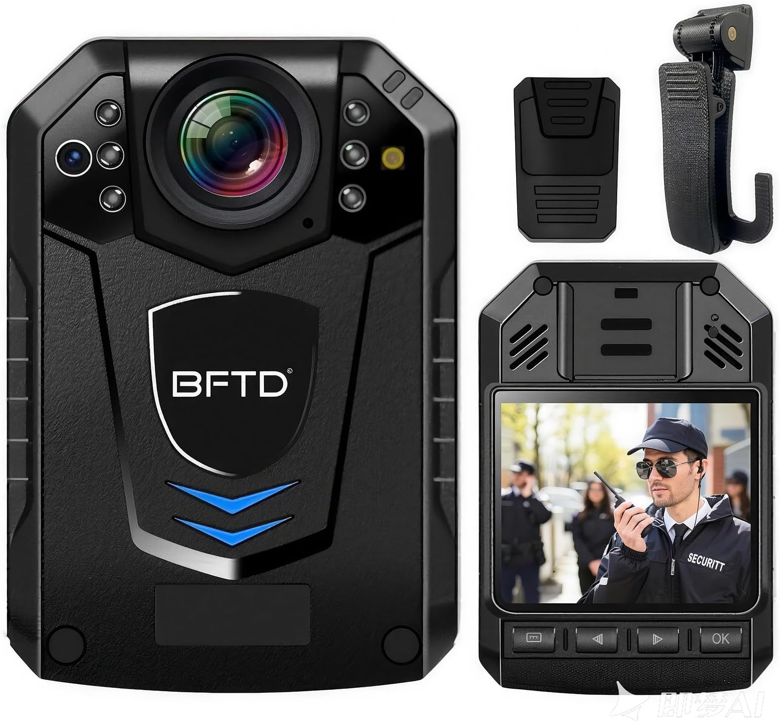 Police Body Camera with 128GB Storage, 1440P 2K HD Body Worn Cam for Law Enforcement & Security, 3200mAh 10H Recording, IP68 Waterproof, Night Vision & Motion Detection, DSJ-F2 Model
