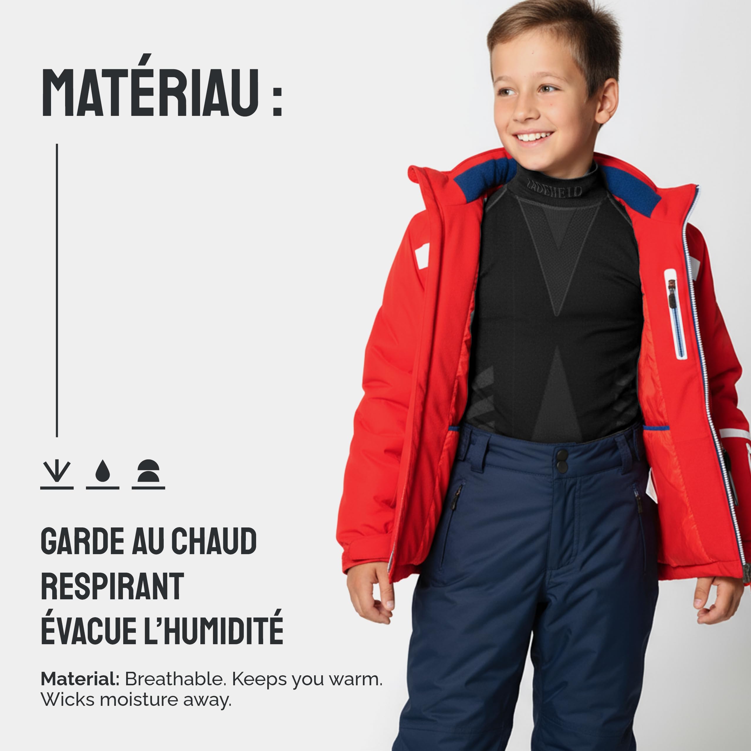 Ladeheid sous-vêtements Thermiques Shirt Manches Longues Unisexe Enfant LAGI007