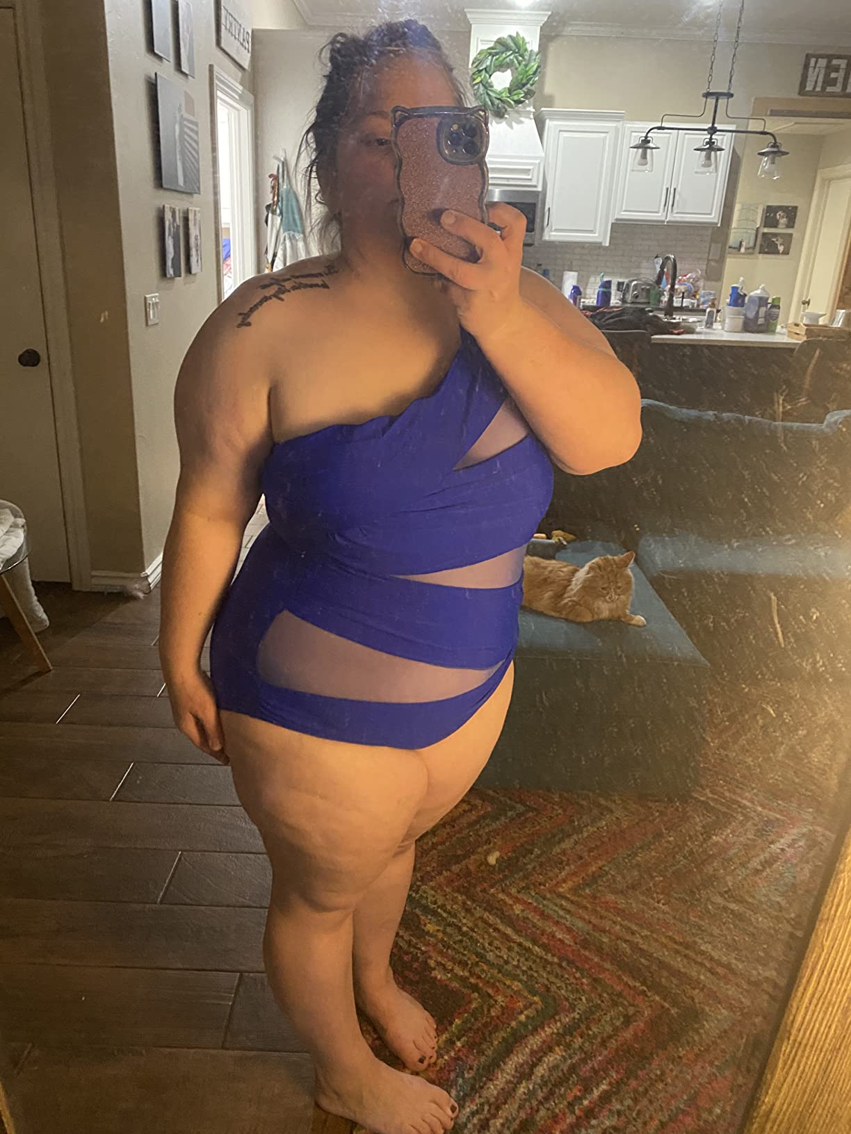 Shop Our Hot Sale Plus Size Swimsuit With Transparent Mesh Fabric - View #10