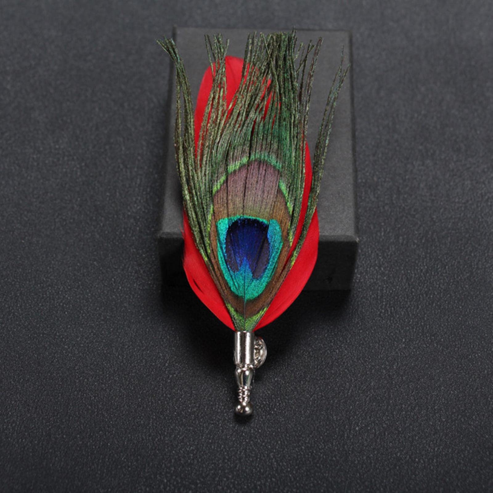Hcma Men's M2 Classic Peacock Feather Brooch Scarf Buckle Lapel Pins & Brooches Jewelry Bridge Suit Wedding Accessories
