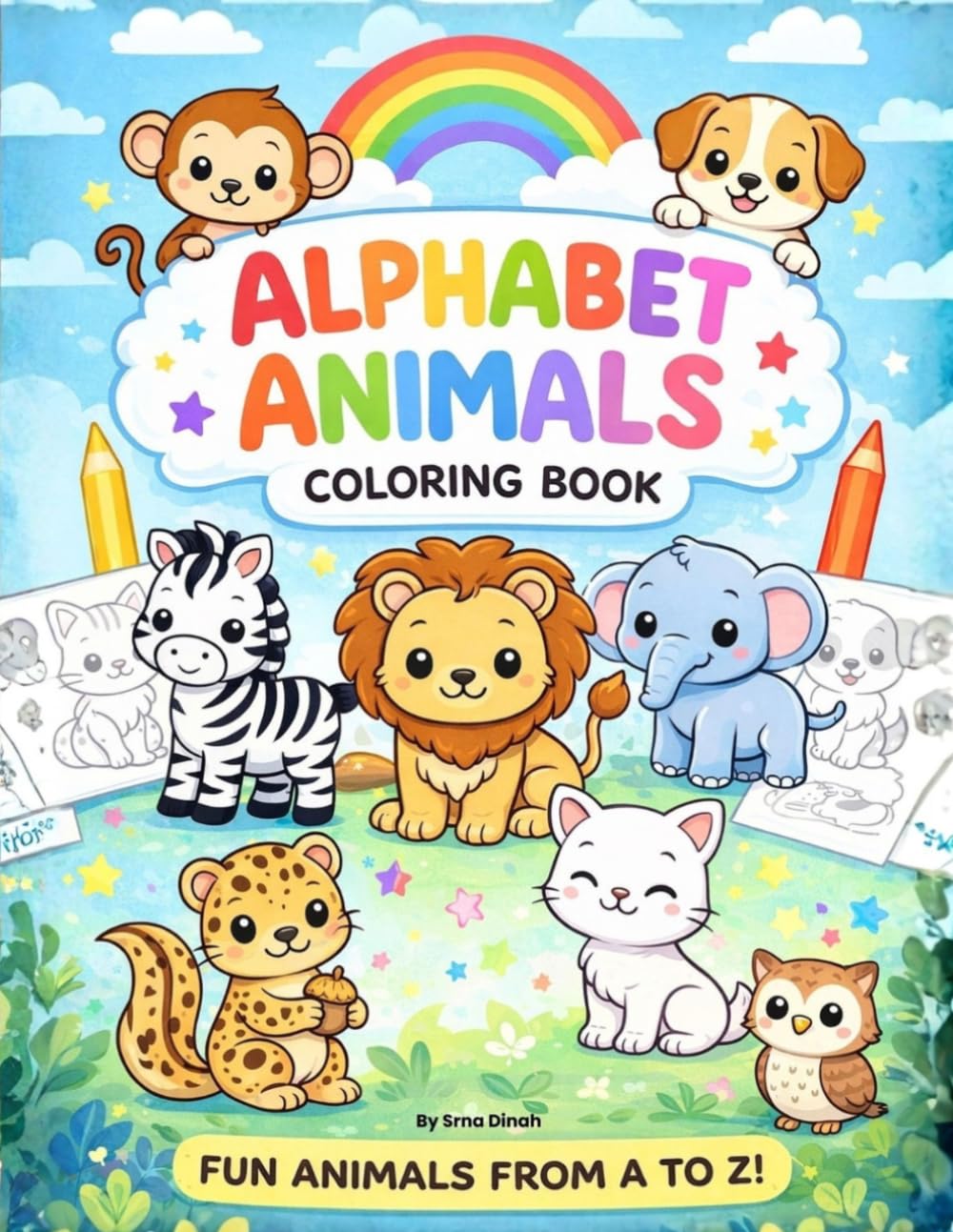 Alphabet Animals Coloring Book: Fun and easy A to Z Animal Coloring Pages for Kids