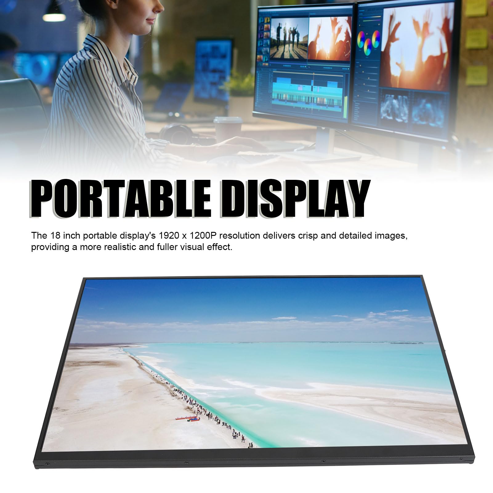 Amazon.co.jp: 18インチポータブルモニター、1920x1200 16:10 HDMI 