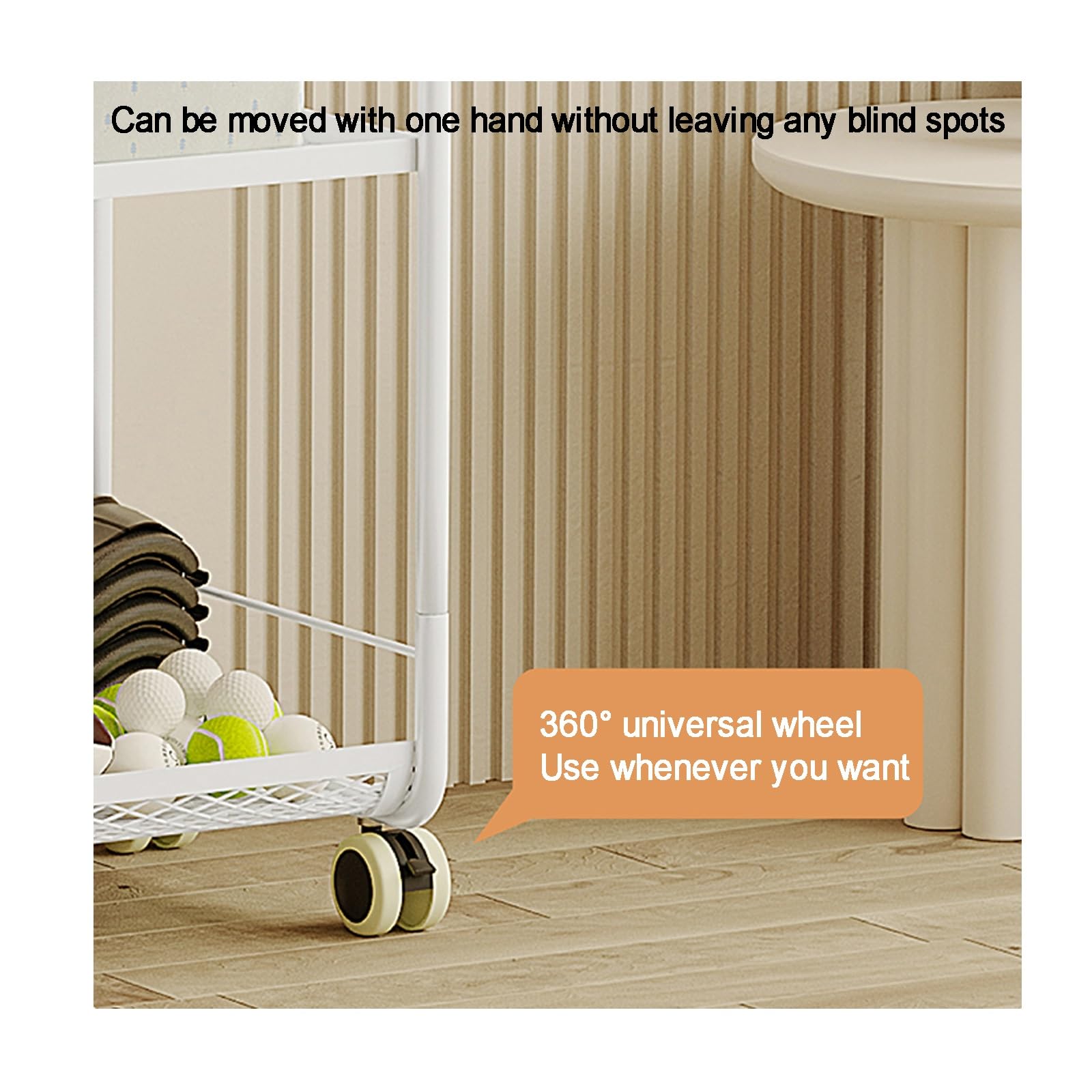 Organiseur d'équipement de sport de garage, support de rangement verrouillable pour tapis de yoga, rouleau en mousse, sangle de yoga, bandes de résistance, (blanc, 97 x 35,7 x 145 cm)