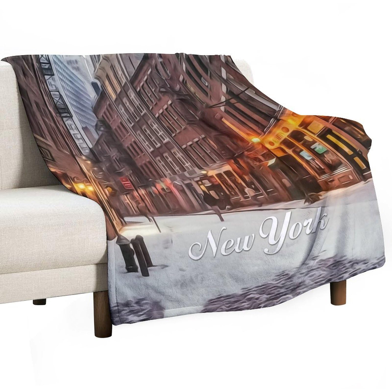 Couverture de lit New York contre le froid plaid polaire de canapé