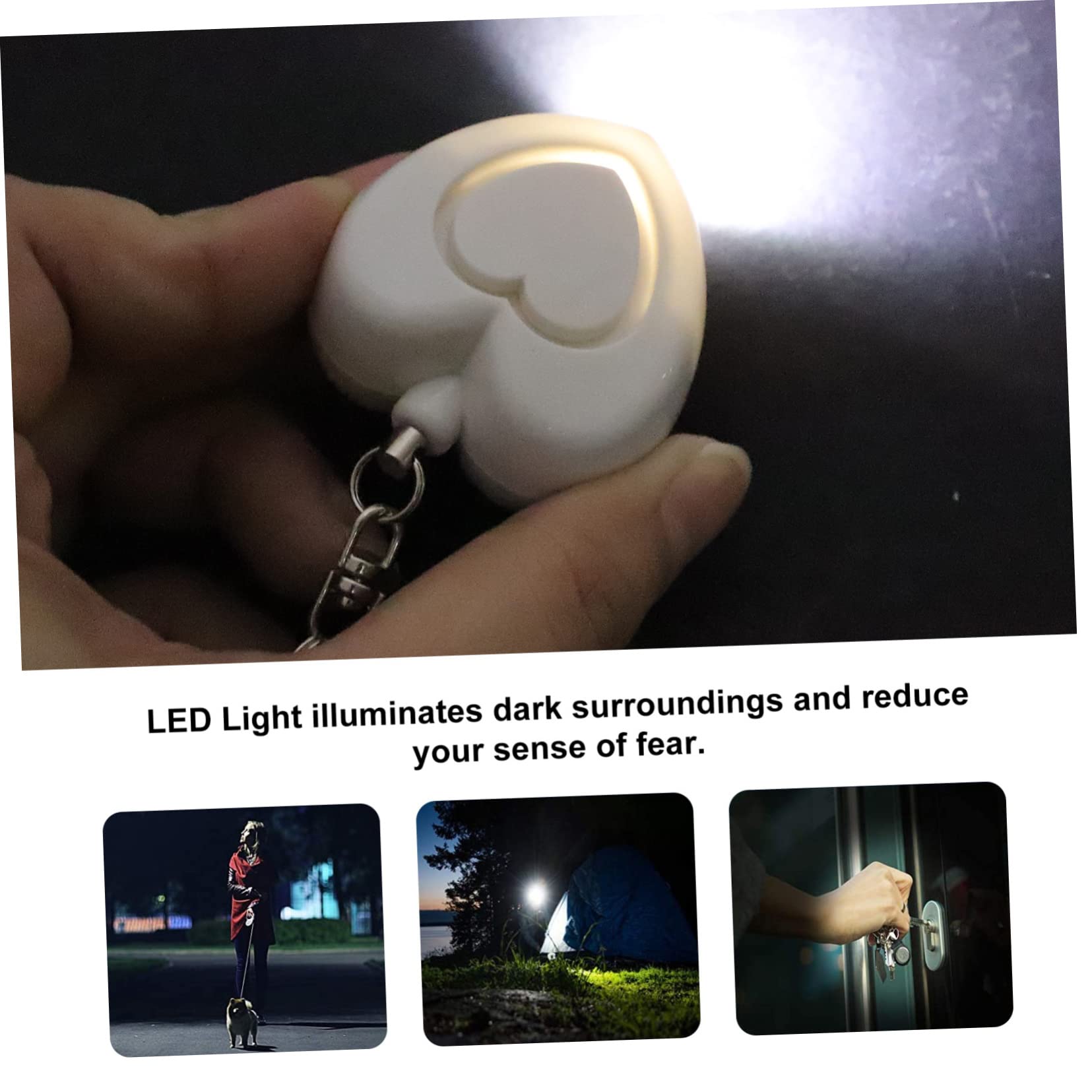 UKCOCO 4 Piezas Sirena Anti Conformado Luz Led Alarma Personal Alarmas Personales para Personal para Mujeres Llavero para Mujer El Plastico Enfermero Sonido Teléfono Móvil
