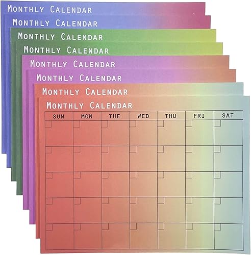 Calendario de notas adhesivas de 6 x 8 pulgadas, bloc de notas adhesivas mensuales, bloc de notas grande para la escuela, el hogar, la oficina,