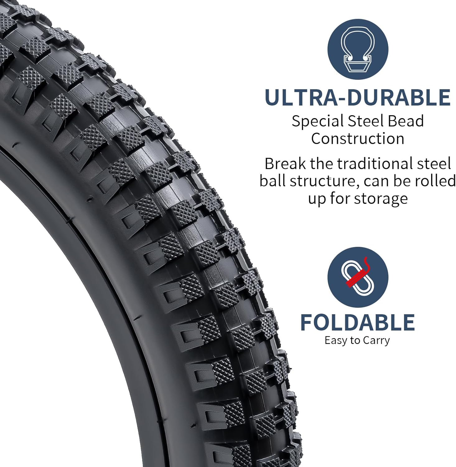 YUNSCM 2-PCS 16" Bike Tires 16x2.4 64-305 Compatible with Stroller Tires 16 x 2.35 16 x 2.40 Bike Bicycle Tires(Y-1092)