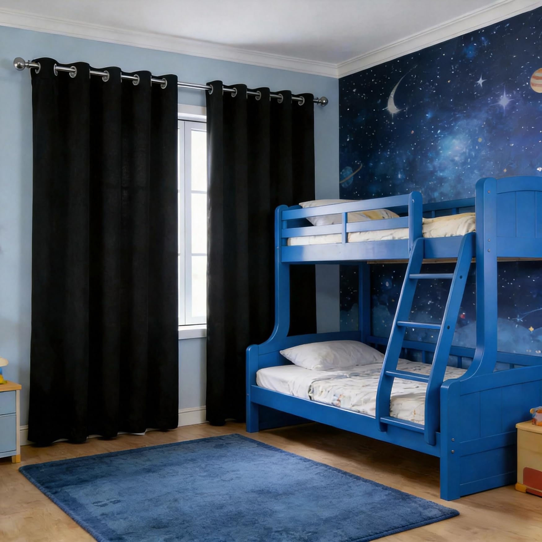 Rideau occultant thermique 210x240 oeillets fenêtre salon chambre noir