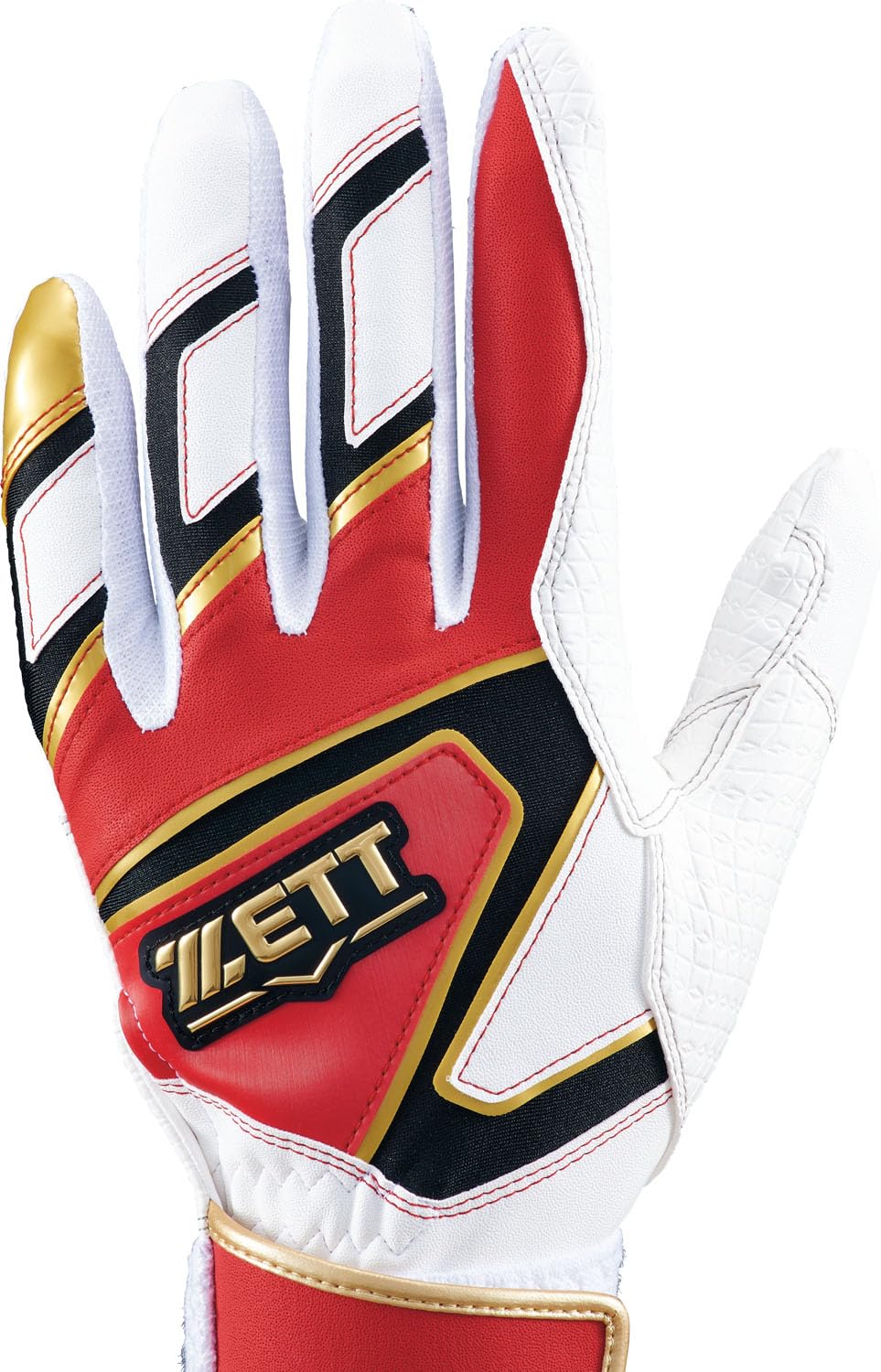 Zett Impact Batting Gloves, Pair, Red X White (6411), Size S