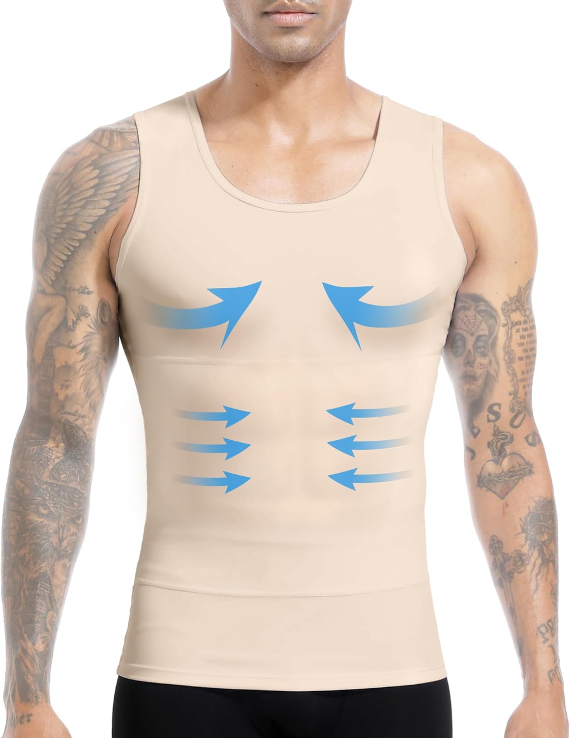 Mens Slimming Body Shaper Vest, Gynecomastia Compression Shirt Shapewear, Abs Abdomen Undershirts, Tummy Control Tank Top