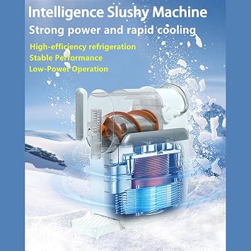 Slushie Machine No Ice Needed, 1.8L Electric Slushy Maker with 6 Presets, DIY Mode, LED Display & Auto Clean, Fast Frozen Drinks in 5-10 Mins for Home Black