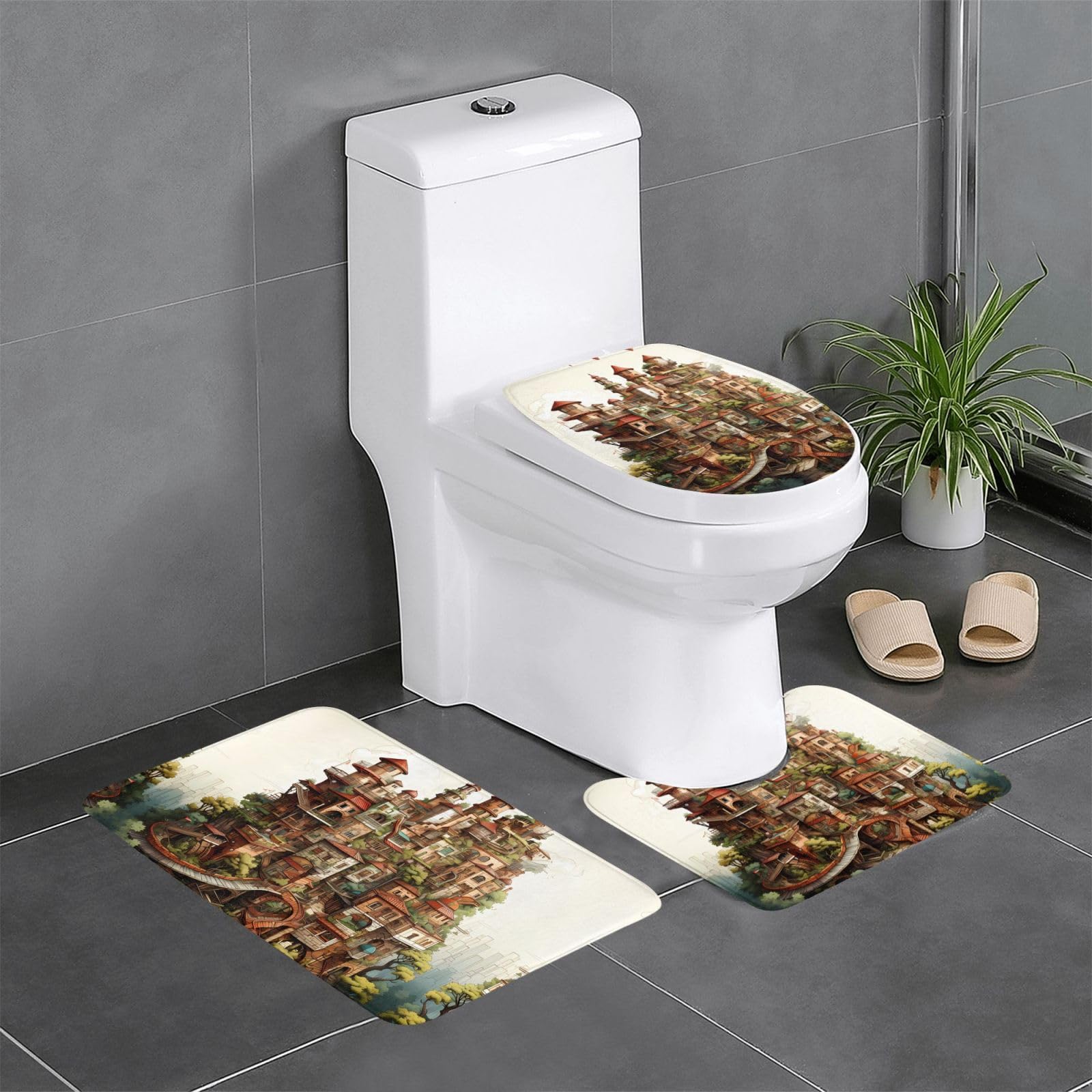 Tapis de salle de bain antidérapant Dream Castle lot de 3 pour un sol sec et sécurisé