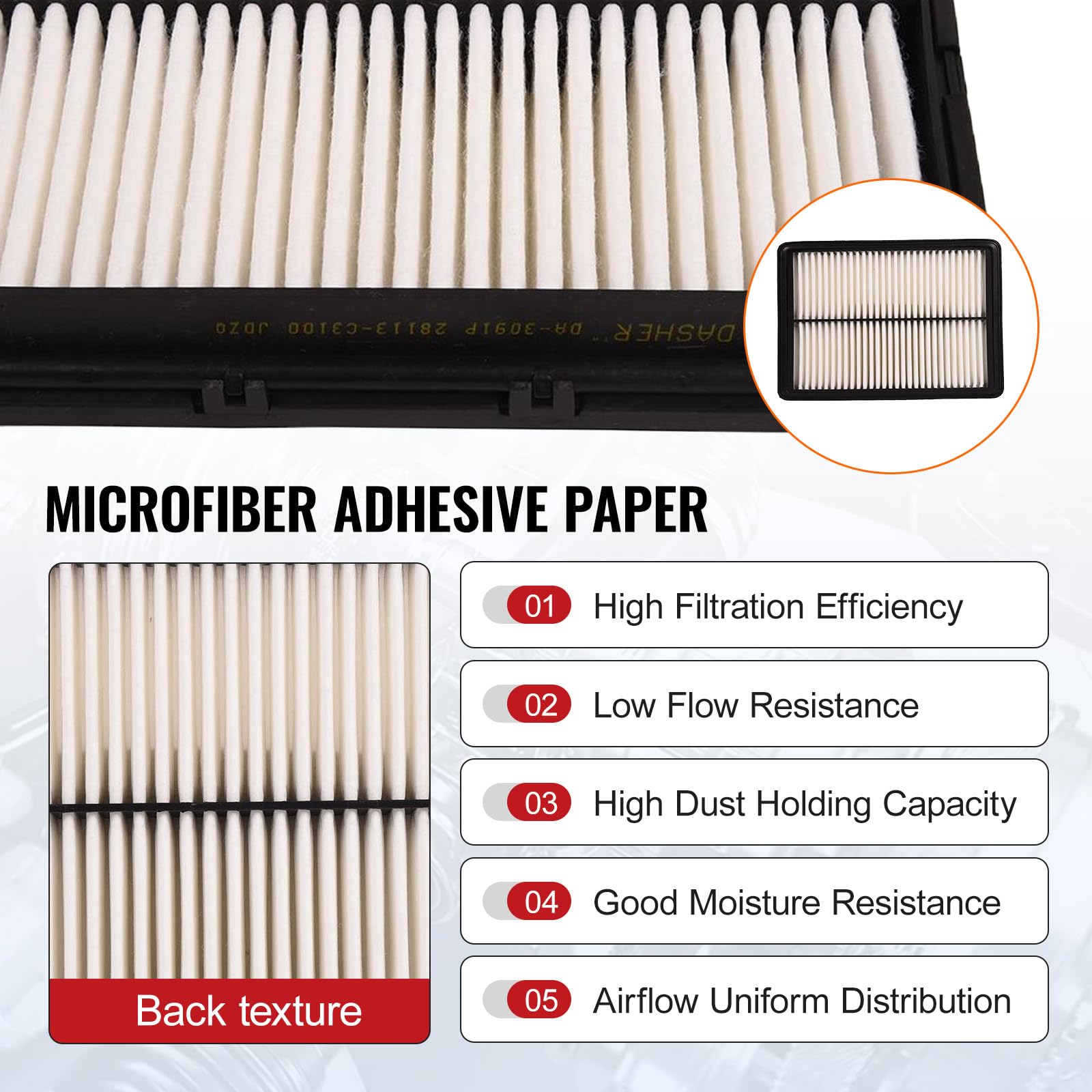 OEMassive Engine Air Filter For Hyundai Sonata VII GDI/MPI/LPG – Replaces 28113-C1100