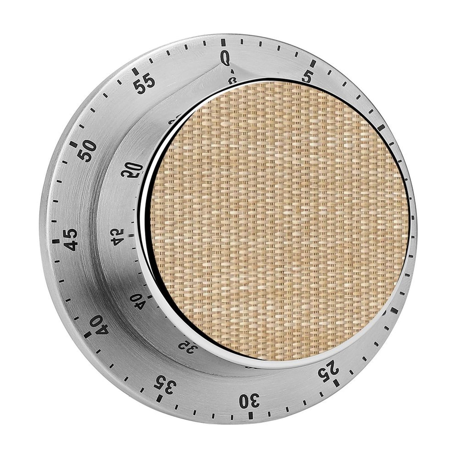 Wicker Stainless Steel Magnetic TimerMechanical Kitchen Timer, No Battery, for Cooking, Studying, Workouts