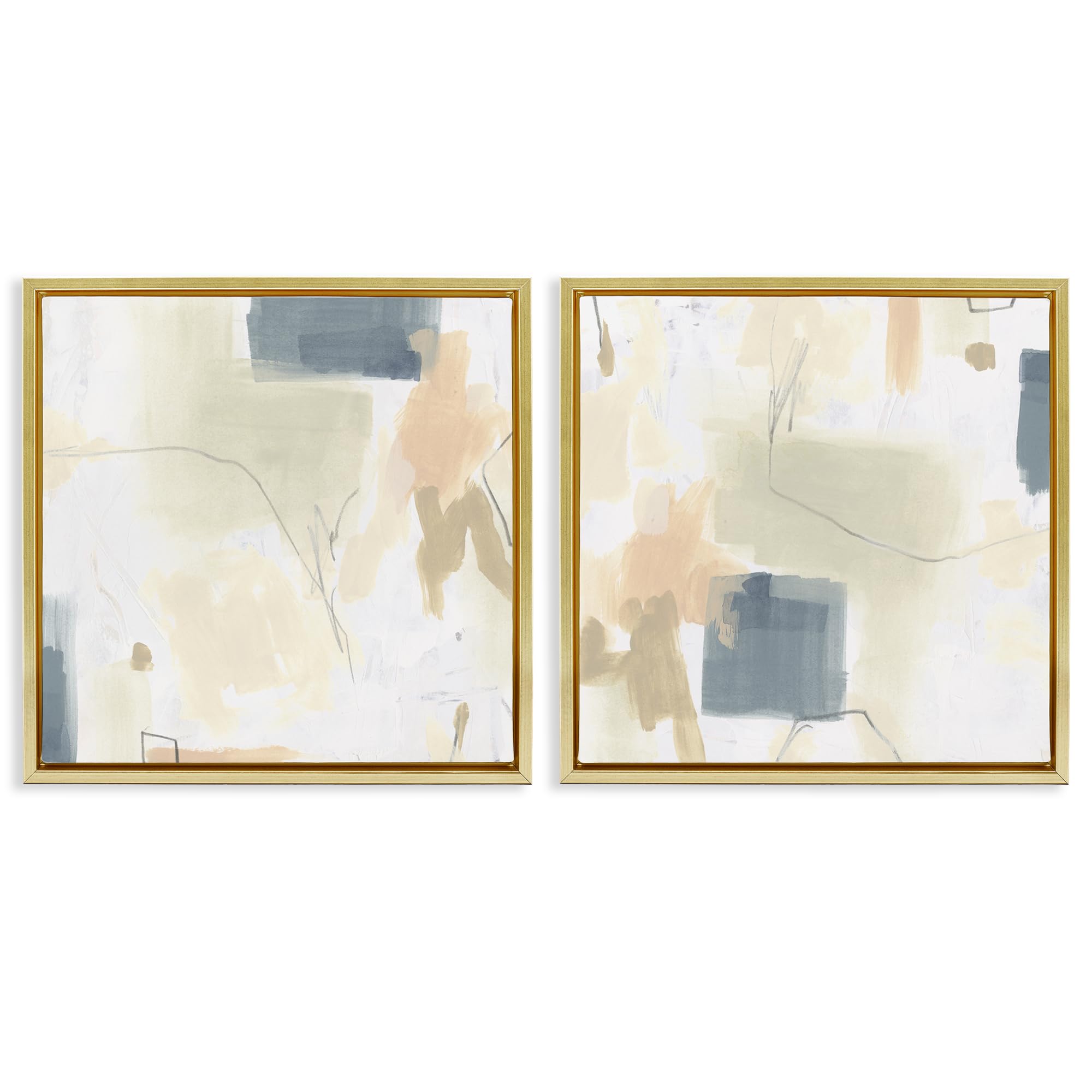 'Muted Plaster Line'| 2pc Floating Frame Art Set 2