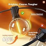 addlon Outdoor String Lights 100FT G40 with Remote, 50+4 LED Shatterproof Bulbs, Dimmable Patio Globe Lights Waterproof, Hanging Outside Lighting for Backyard, Garden, Deck, Balcony, Porch, Decor
