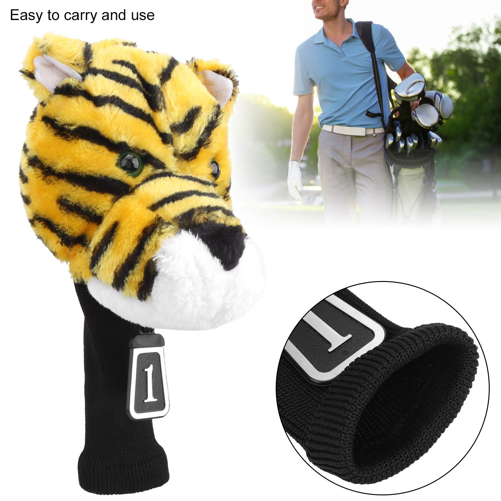 Copri Capo Club, Novità e Cute Tiger Animal Cartoon Shape, Copri Capo Golf, Accessori in Legno, for Golf, Club, Sport, Training, Leisure
