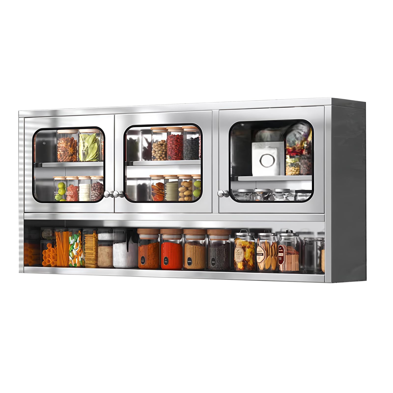 Amazon.com: ZZV Kitchen Wall Cabinet, Stainless Steel Wall Mounted