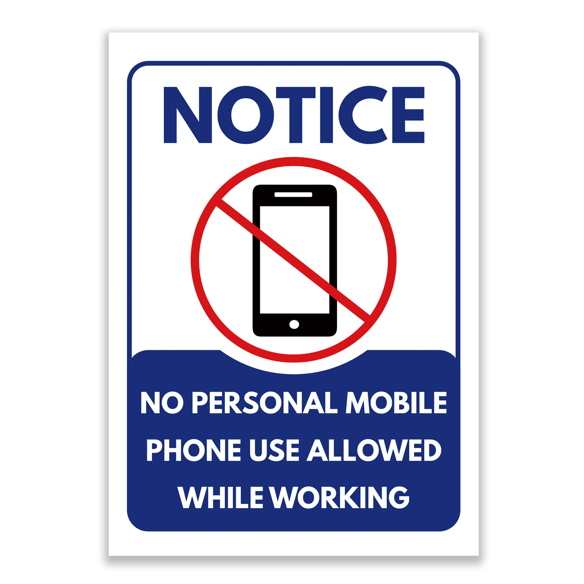 LP Lifestyle No Mobile Phone Use While Working Sign – Durable Waterproof Weatherproof Rust-Free PVC Sign, Workplace Safety Notice No Personal Phone Use No.458 (A4 (210mm x 297mm) – No Holes)
