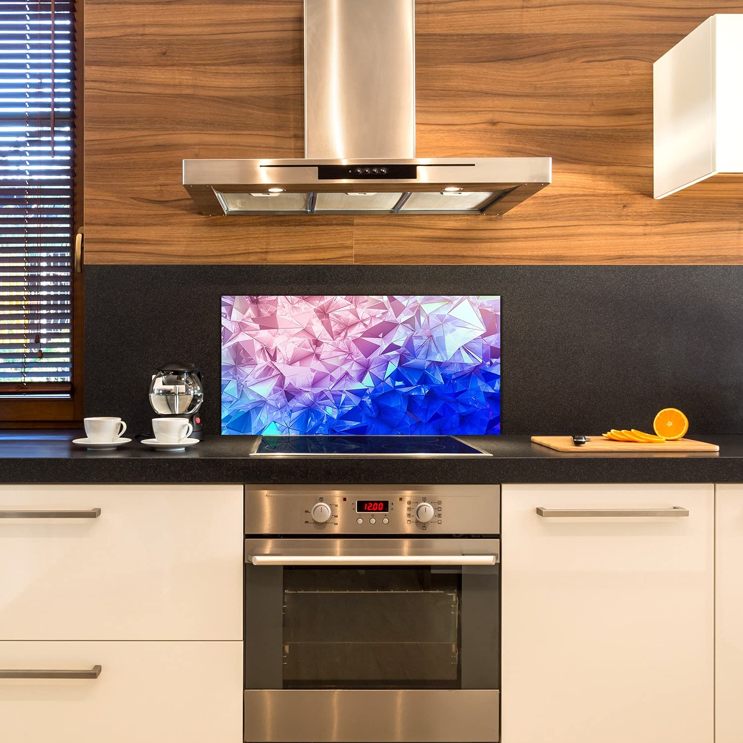 Küchenrückwand Aus Glas – Design „Graphics Welle“ In 100x50 Cm, Leicht Zu Reinigen (gehärtetes Glas)