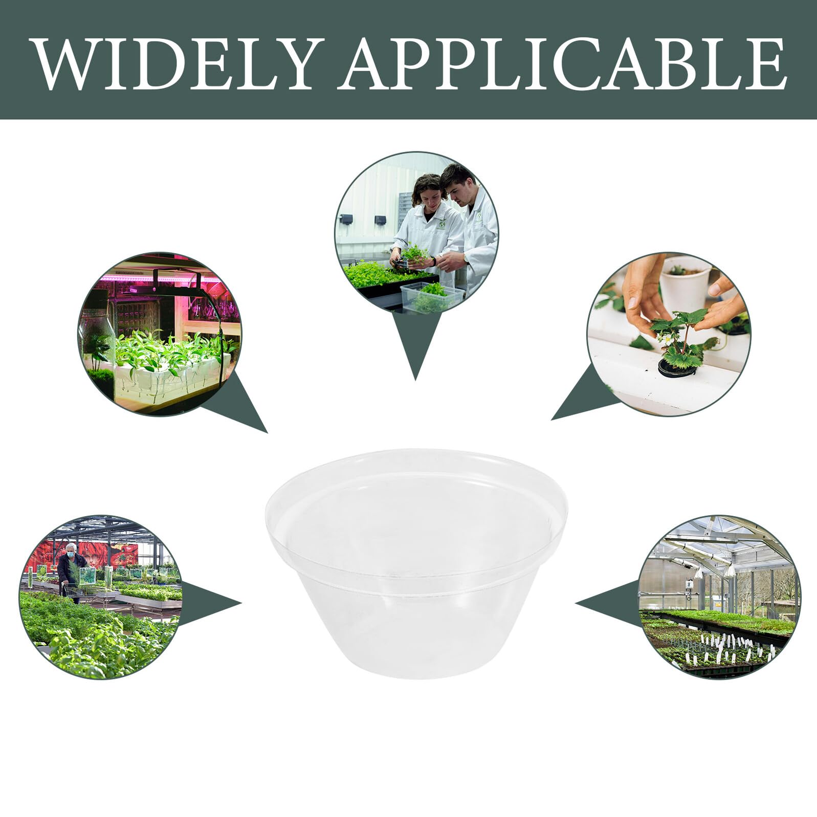 TOYANDONA 200 Unidades Cúpulas Protectoras para Plantas Cubierta Transparente de Plástico para Invernadero y Cultivo Hidropónico Campana para Macetas de Vivero Resistente al Frío y