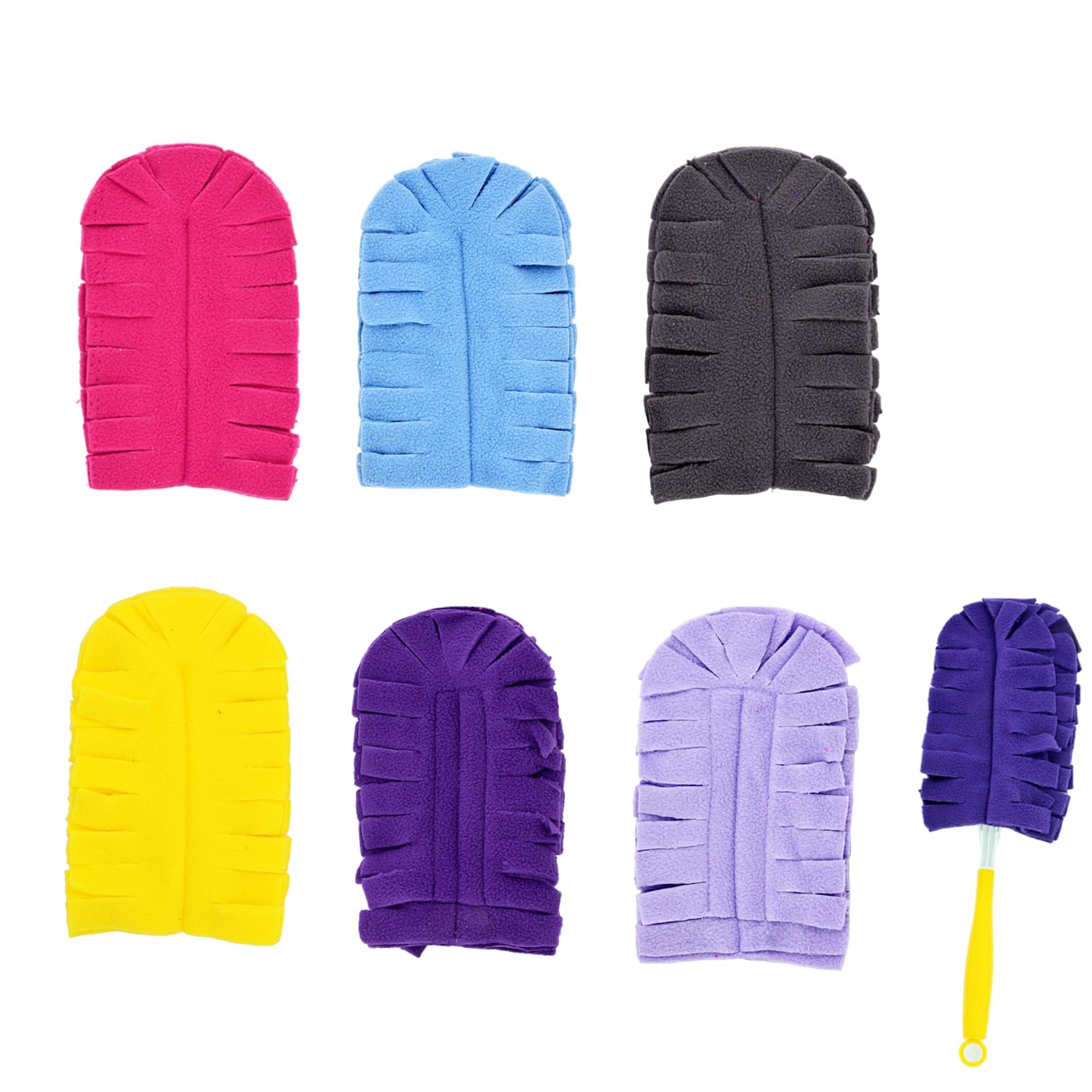 360° Fleece Duster Refills for Swiffer, Reusable Mixed Color Heavy Duty Refills Compatible with Swiffer Hand Duster (6 Packs)
