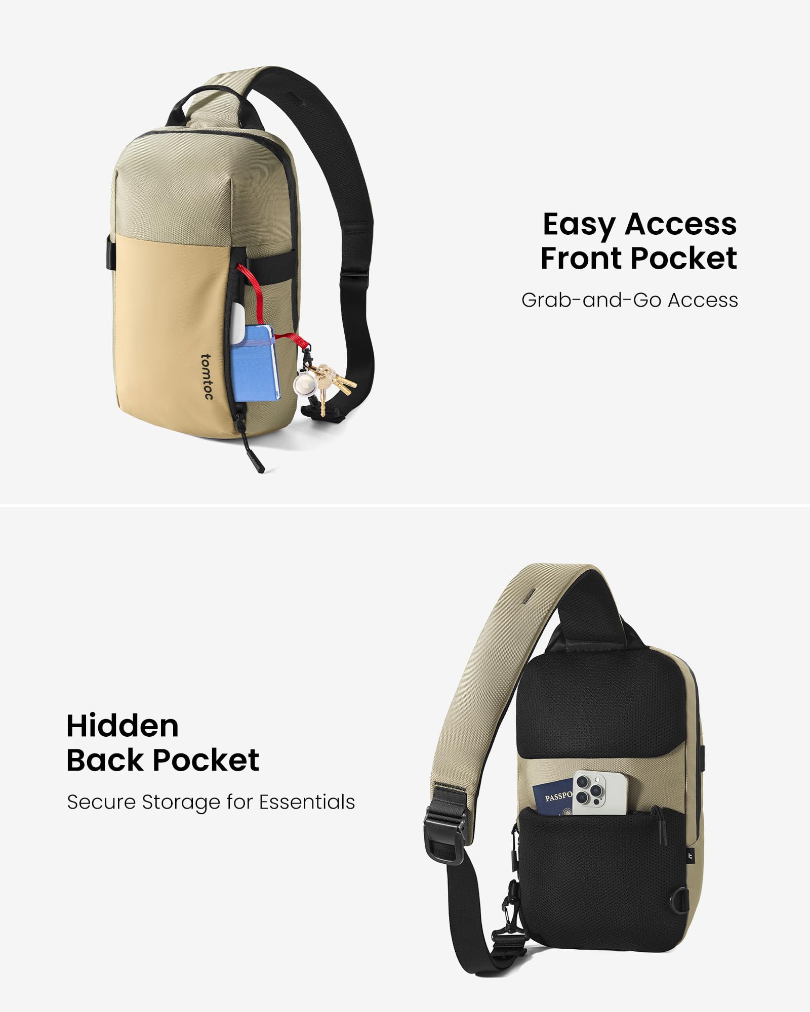 Amazon.com: tomtoc 7L Sling Backpack Crossbody Bag for Men Women