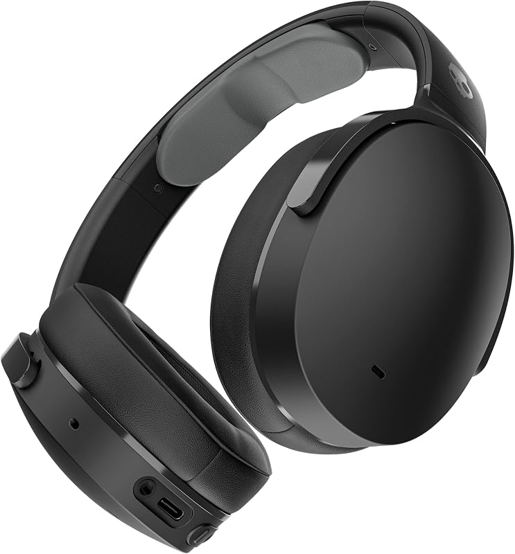 Hesh ANC Noise Cancelling Wireless Headphones - True Black | Bluetooth, Noise Cancellation, Over-Ear Fit, 22 Hours Battery, Foldable, Lightweight Design, Microphone, Studying, Travel