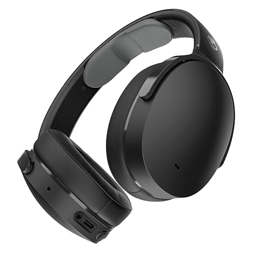 Skullcandy Hesh ANC Noise Cancelling Wireless Headphones - True Black | Bluetooth, Noise Cancellation, Over-Ear Fit, 22 Hours Battery, Foldable, Lightweight Design, Microphone, Studying, Travel