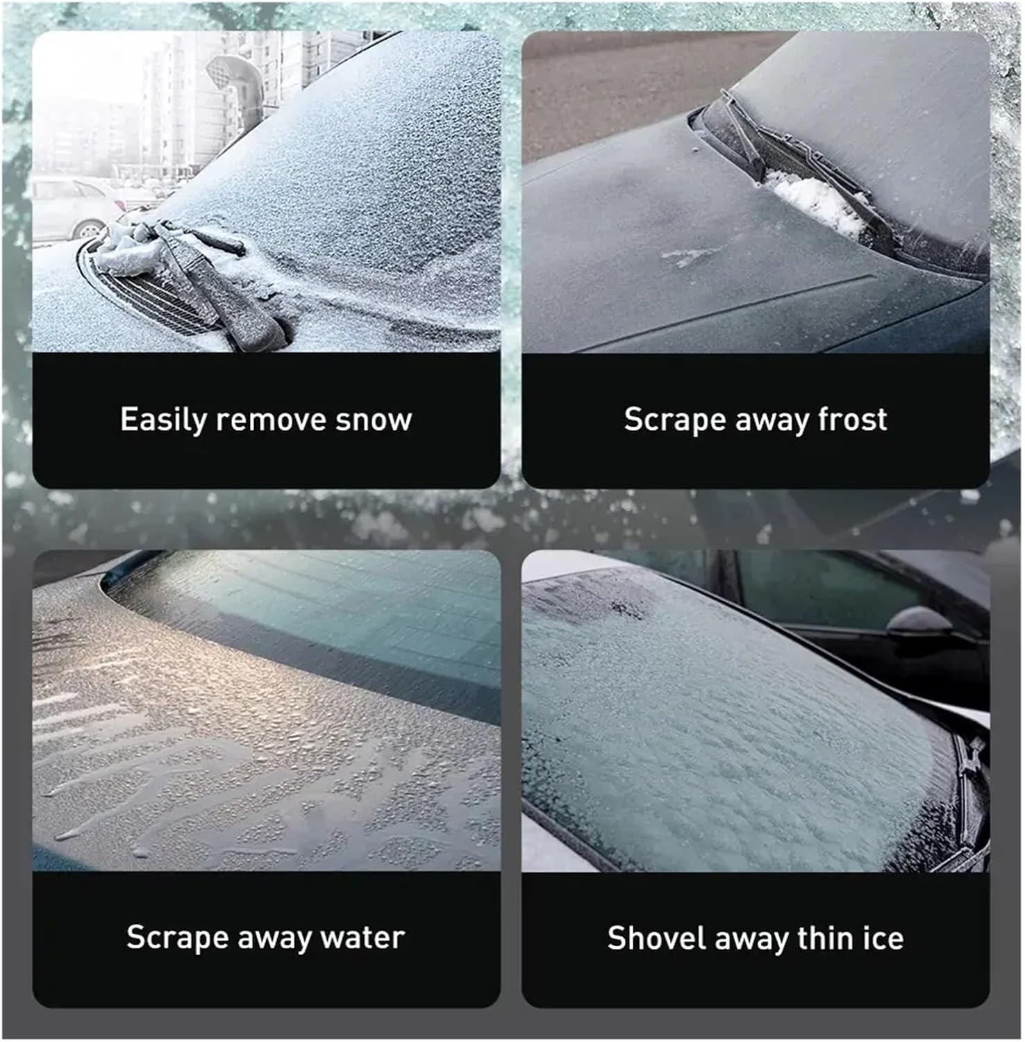 Car Snow Removal Shovel Car Ice Scraper Windshield Snow Removal Shovel Ice Breaker Snow Remover Cleaning Glass Brush TPU Winter Snow Brush Shovel Tool Portable